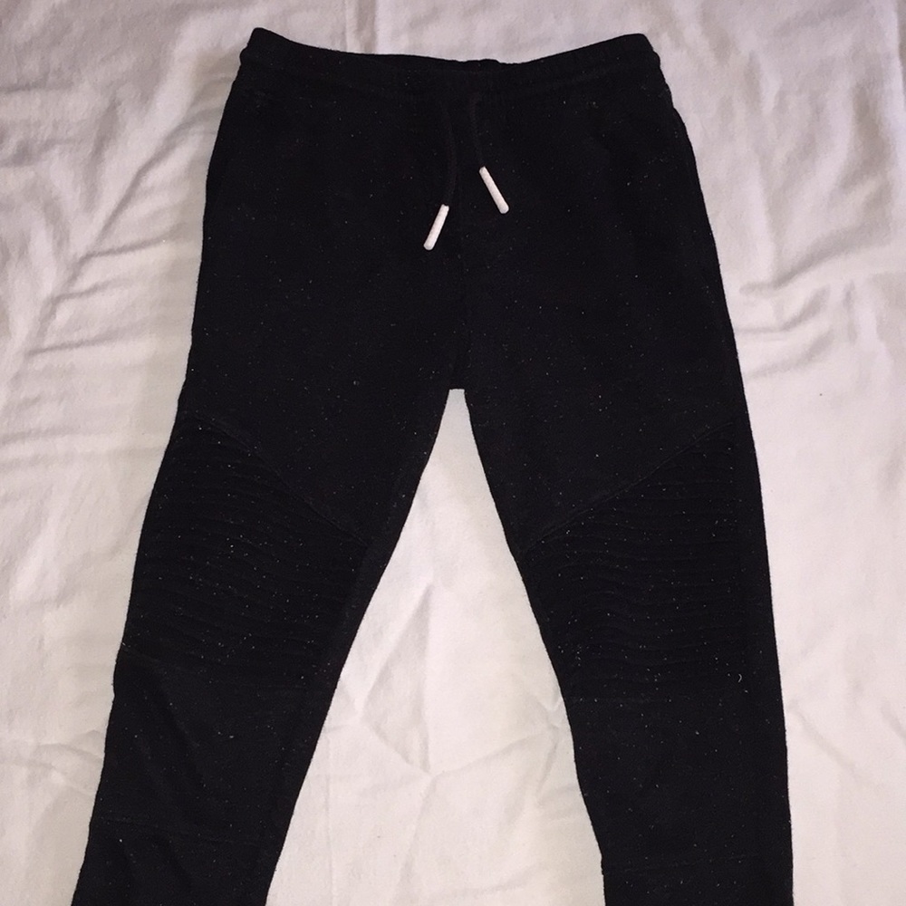 Black sweats with white speckles